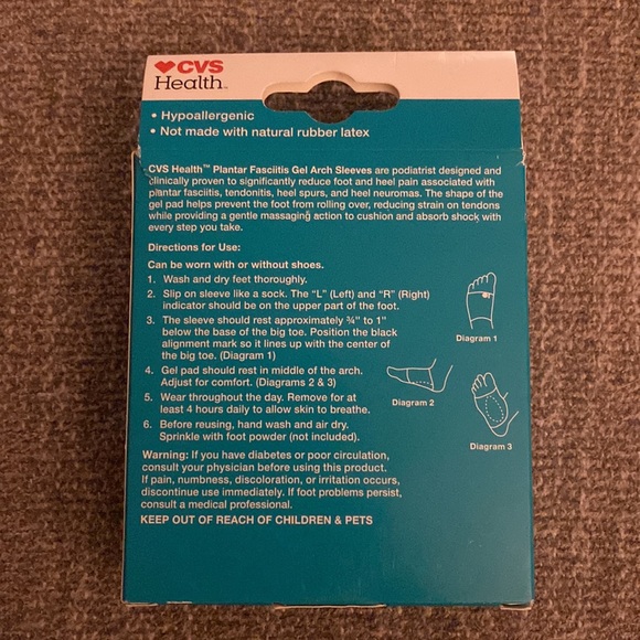 NEW CVS brand - Plantar Fasciitis Gel Arch Sleeves - 1 pair OSFM - Picture 2 of 2